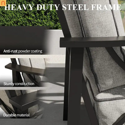 Outdoor Patio Set 8 Piece Steel Black Gray Seats 9