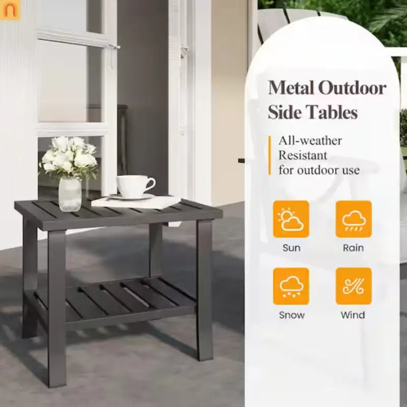 Outdoor Patio Set 8 Piece Steel Black Gray Seats 9