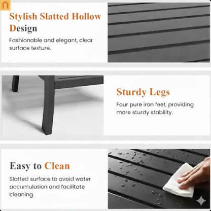 Outdoor Patio Set 8 Piece Steel Black Gray Seats 9