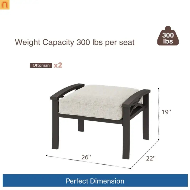 Outdoor Patio Set 8 Piece Steel Black Gray Seats 9