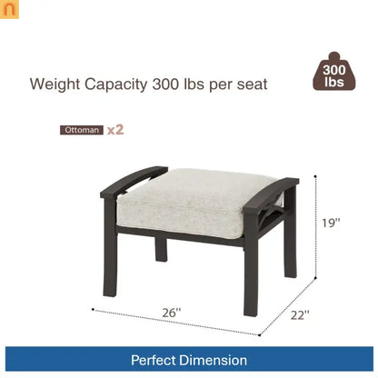 Outdoor Patio Set 8 Piece Steel Black Gray Seats 9
