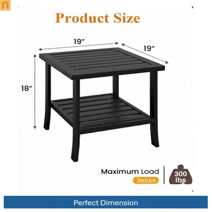 Outdoor Patio Set 8 Piece Steel Black Gray Seats 9