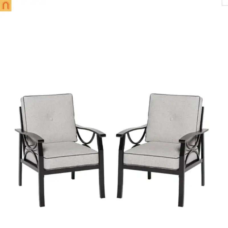 Outdoor Patio Set 8 Piece Steel Black Gray Seats 9
