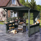 [09X10FT] Alora Modern Slanted Hardtop Alloy Steel Grill Gazebo (SAK32687)