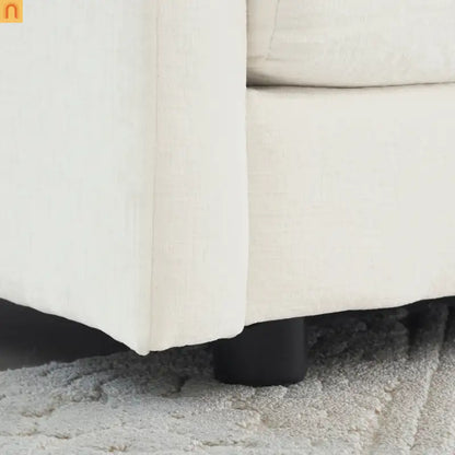 Sofa Set Modular Chenille White Deep Seat 7-Seat 3-Piece