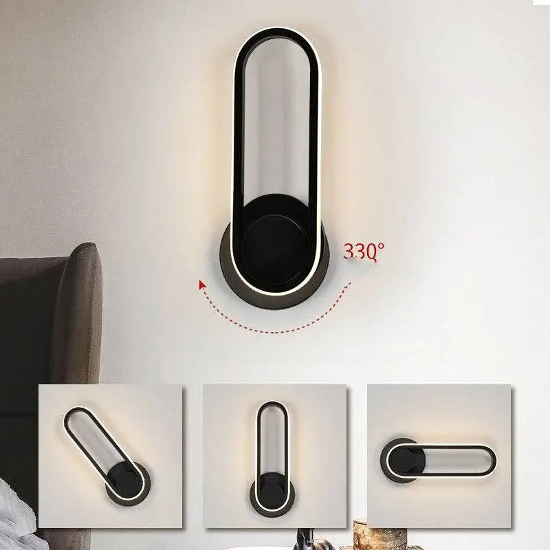 Modern White Oval Bedside Bedroom Wall Lamp