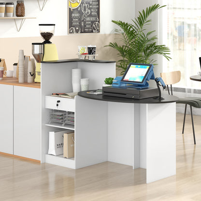Modern Reception Desk Front Counter Desk with Oval Tabletop