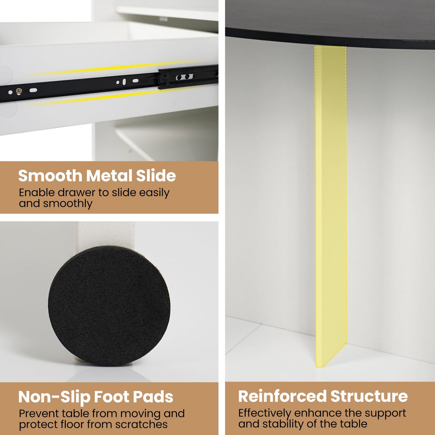 Modern Reception Desk Front Counter Desk with Oval Tabletop