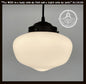 Modern Milk Glass Schoolhouse Pendant Light | 8"