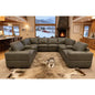 Sectional Modular Leather Match Olive Green Square Arm 8-Seat 131in