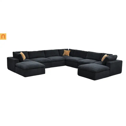 Sectional Sofa Modular Dark Gray 10 Seat 200"x120