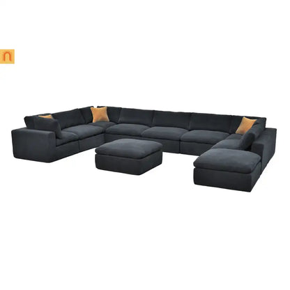 Sectional Sofa Modular Dark Gray 10 Seat 200"x120