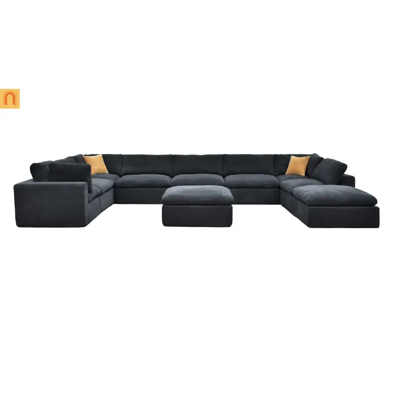 Sectional Sofa Modular Dark Gray 10 Seat 200"x120