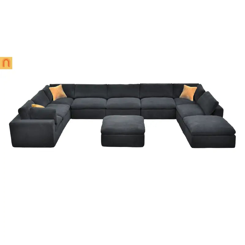 Sectional Sofa Modular Dark Gray 10 Seat 200"x120