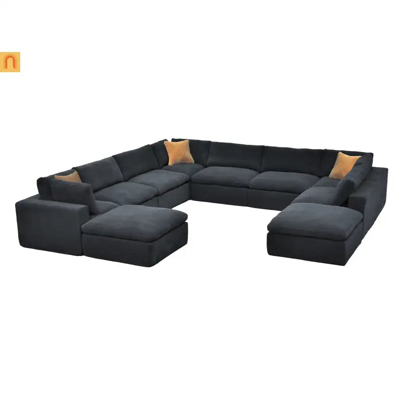 Sectional Sofa Modular Dark Gray 10 Seat 200"x120