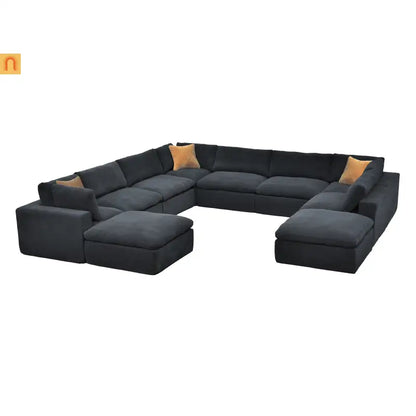 Sectional Sofa Modular Dark Gray 10 Seat 200"x120