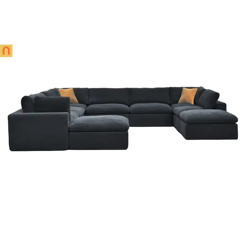 Sectional Sofa Modular Dark Gray 10 Seat 200"x120