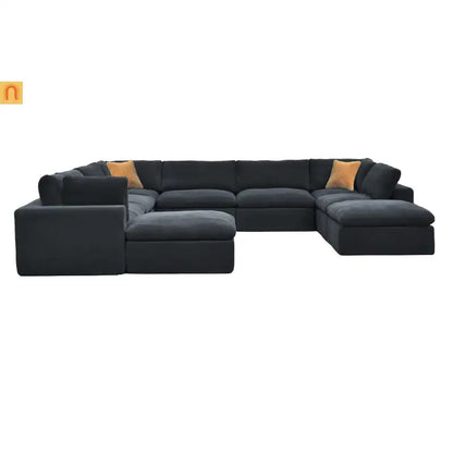 Sectional Sofa Modular Dark Gray 10 Seat 200"x120