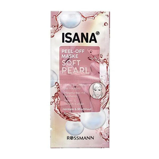 Isana Peel Off Face Mask Pink Pearl - Dermatologically Tested Skincare for Normal & Combination Skin - Brightening & Nourishing Facial Treatment