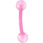 16G 5/16 Pink Glitter Burst Curved Eyebrow Ring