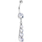 Clear Gem Cascading Waterfall Dangle Belly Ring