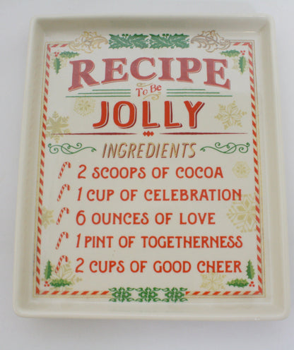 Stoneware Recipe Plate - Be Jolly