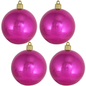 4" (100mm) Commercial Shatterproof Ball Ornament - Tutti Fruiti Pink - 4 Pack