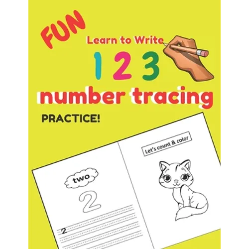 Fun Learn to Write 123 number tracing practice: Educational Pre k with Number Tracing, Kindergarten Coloring Pages, Activity Trace Workbook From Finge - Paperback