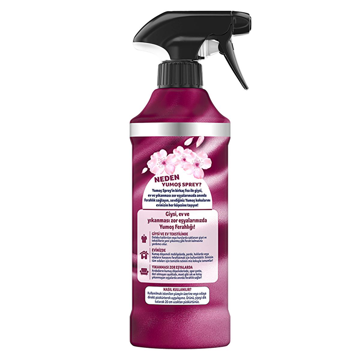Yumoş Sakura Fabric and Home Fragrance Spray - Dermatologically Tested, Alcohol-Free, 15.22 fl oz