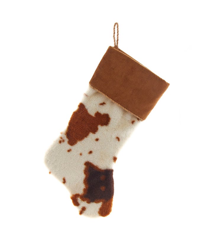 Tan and White Western Stocking