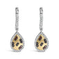 Multi-Color Diamond Pear Dangle Earrings in Gold-Plated Silver – 0.30 ct