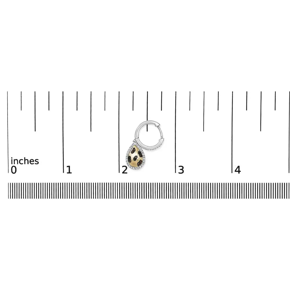 Multi-Color Diamond Pear Dangle Earrings in Gold-Plated Silver – 0.30 ct