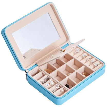 Multifunctional Jewelry Storage Box with Mirror