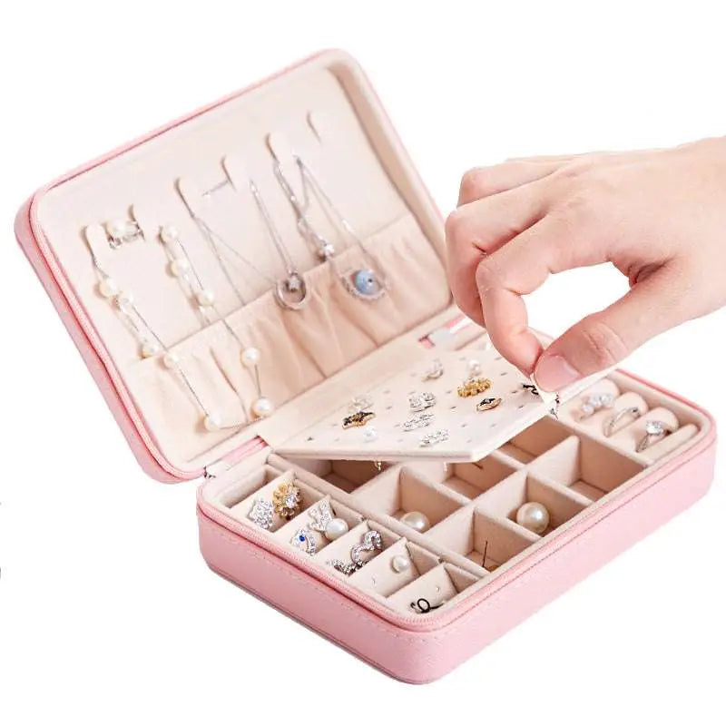 Multifunctional Jewelry Storage Box with Mirror