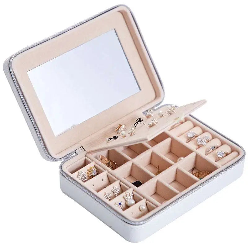 Multifunctional Jewelry Storage Box with Mirror