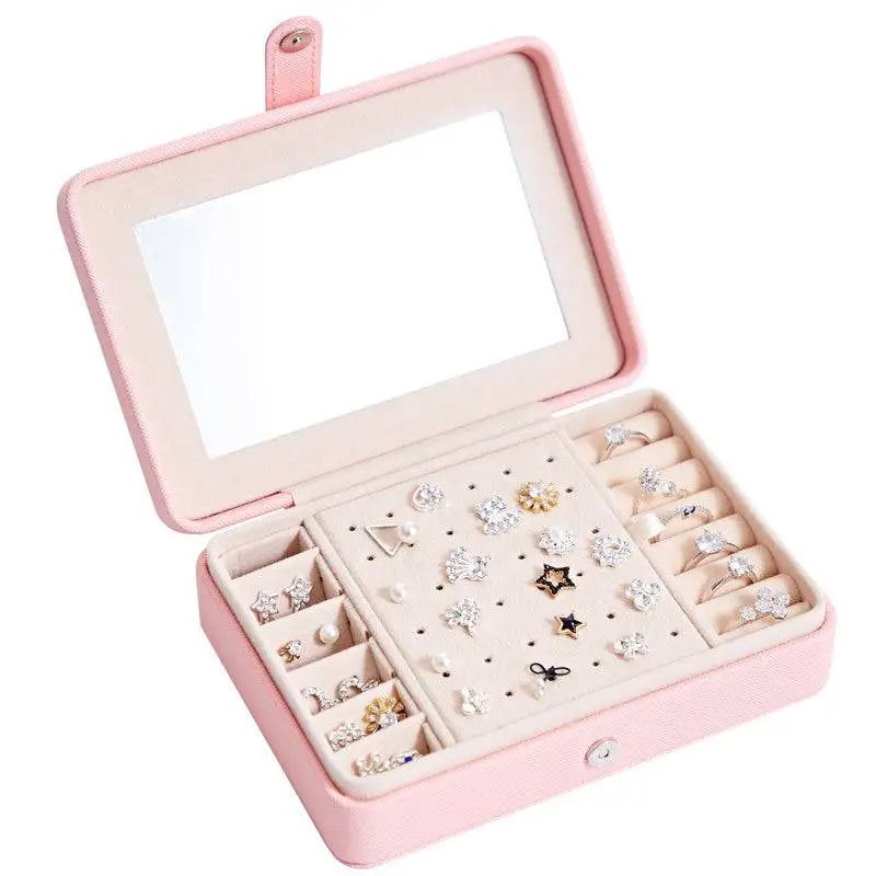 Multifunctional Jewelry Storage Box with Mirror