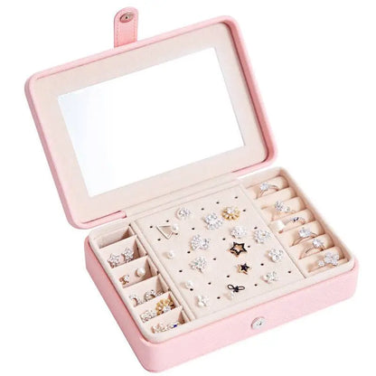 Multifunctional Jewelry Storage Box with Mirror
