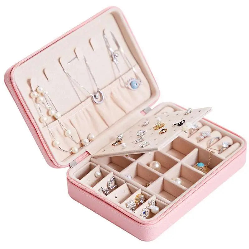 Multifunctional Jewelry Storage Box with Mirror