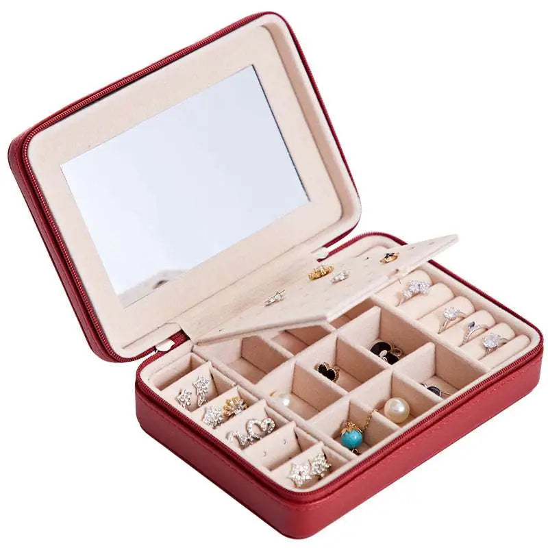 Multifunctional Jewelry Storage Box with Mirror