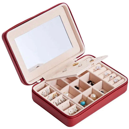 Multifunctional Jewelry Storage Box with Mirror