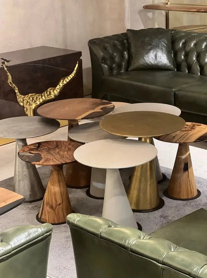 Mushroom Side & End table Made of Walnut and Epoxy Resin