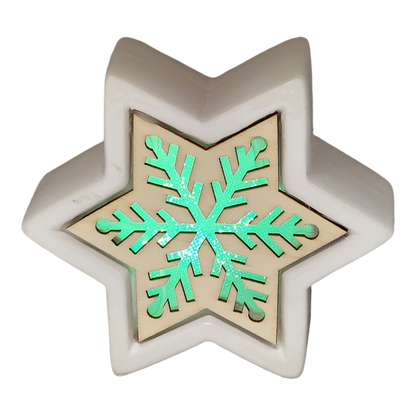 Color Changing Dolomite & Wood Decor - Snowflake