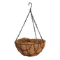 Black Metal Wire Hanging Basket with Coco Mat Liner - 12-Inch Diameter