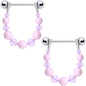 Perfectly Pink Dangle Nipple Ring Set Created with Crystals