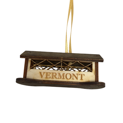 Wooden 3D Vermont Covered Bridge Ornament