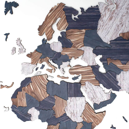 3D Wooden World Map Mystery