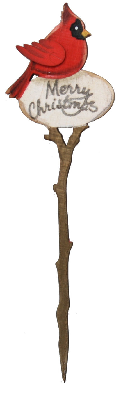 Wooden Cardinal Holiday Picks -