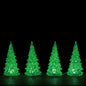 3 Color Crystal Lighted Tree - 4 Piece Set