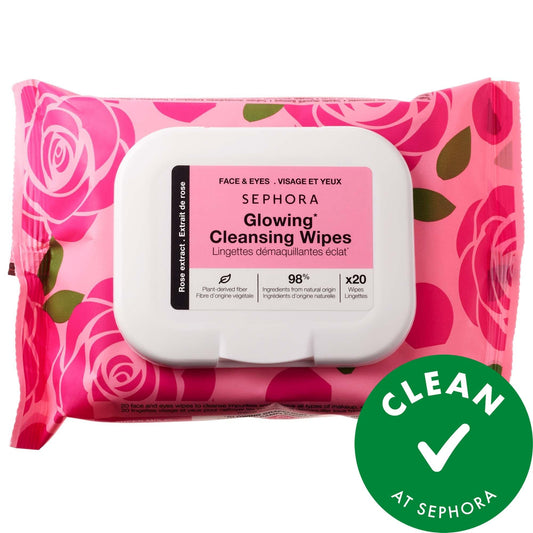 Sephora Cleansing + Exfoliating Wipes: Micellar Makeup Remover, Natural, Vegan, Hydrating & Brightening Facial Wipes with Coconut & Aloe Vera
