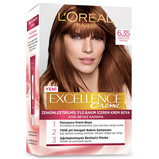 Loreal Paris Excellence Creme Hair Dye - 100% Grey Coverage, Long-Lasting Color